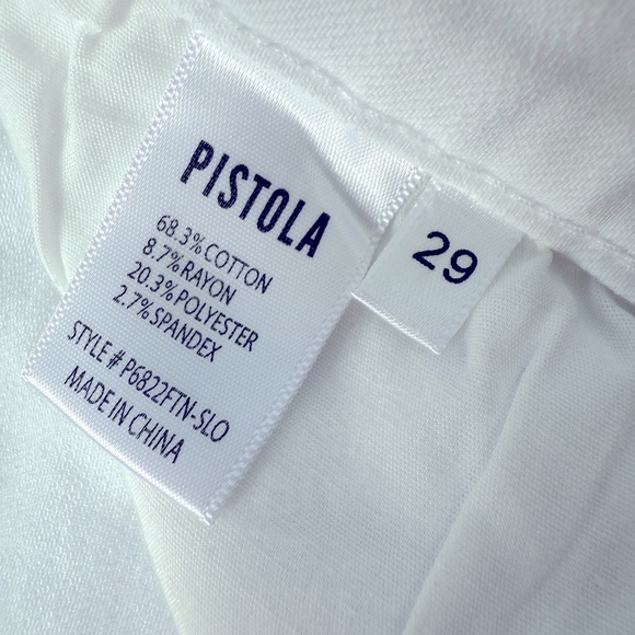 Pistola Women’s White Wash Jeans Mid Rise Stretch Cotton Blend Jean Size 29 - Picture 5 of 5